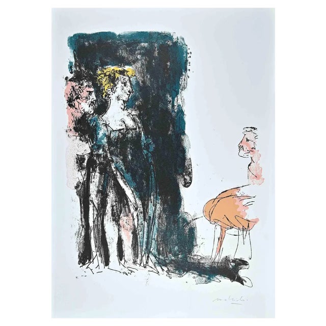 Carlo Mattioli, The Gentle Meeting, Original Etching, 1970s For Sale