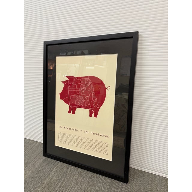 San Francisco Is for Carnivores Print, Framed For Sale - Image 9 of 12