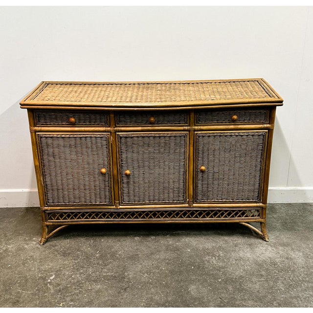 Vintage Italian Rattan and Bamboo Sideboard, Italy, 1970s For Sale - Image 12 of 12