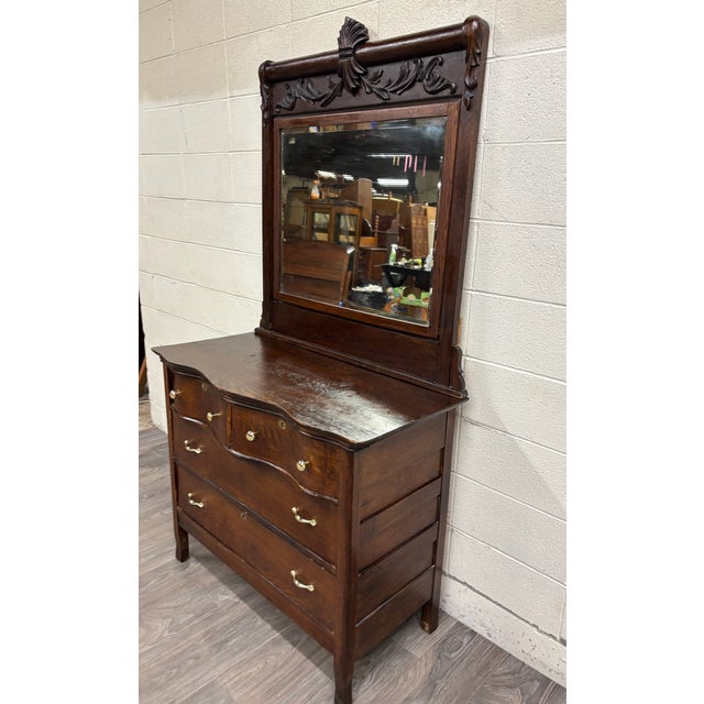 Antique 19th Century Victorian Eastlake Marble Top Dresser With Swivel Mirror For Sale - Image 4 of 14