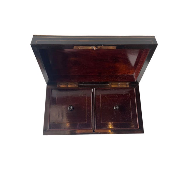 19th Century French Boulle Marquetry Tea Caddy For Sale - Image 4 of 6