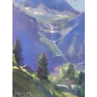 View into Telluride by Bruce A Gómez | Pastel Landscape of mountains and valley in Telluride For Sale