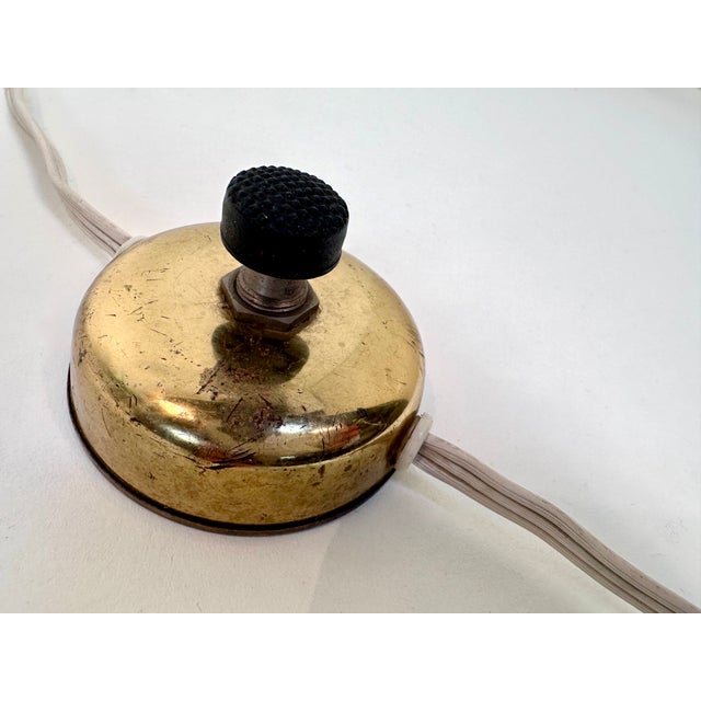 Brass Arc Floor Lamp with Parchment Lampshade, Germany, 1950s For Sale - Image 12 of 17