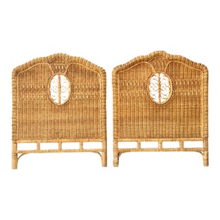 Vintage Ralph Lauren Rattan Twin Headboards - A Pair For Sale