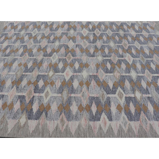 Ivory Hand-Woven Scandinavian Wool Rug by Keivan Woven Arts, 8'10" X 12'0 For Sale - Image 8 of 12