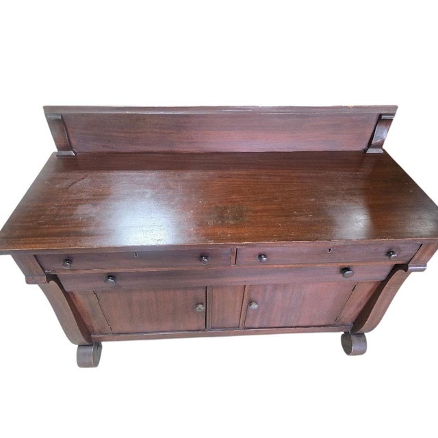 Traditional Vintage Solid Maple Early American Sideboard Buffet Server For Sale - Image 3 of 7