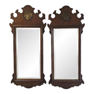 Pair of Henredon Warwick Chippendale Mahogany Wall Mirrors, Model 2402, Circa 1950s-1970s For Sale