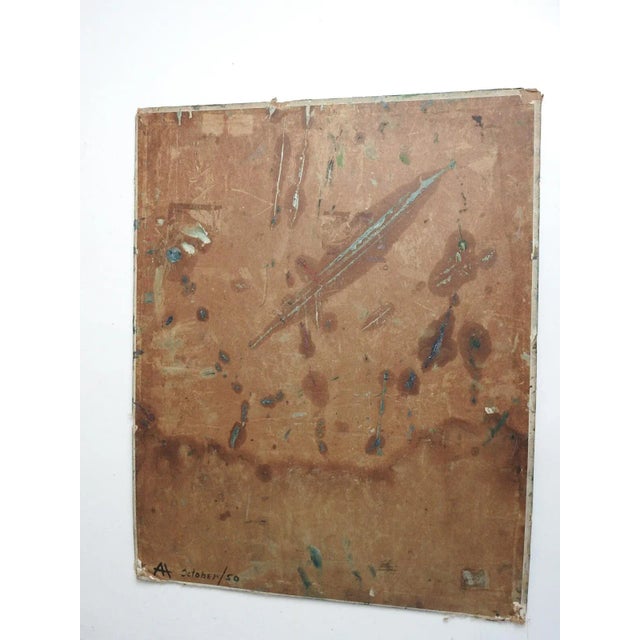 Gray Vintage 1950 Abstract Cubist Still Life Painting For Sale - Image 8 of 9