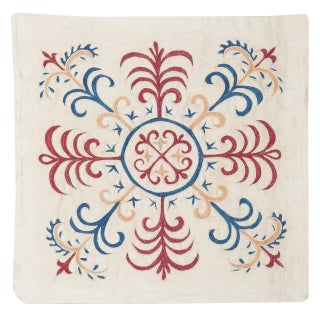 21"x21" 100% Silk Cushion Cover. Embroidered Pillow. Traditional Accent Pillow For Sale
