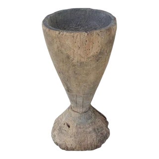 Solid Teak Granary Mortar From Java, Indonesia, C. 1900 For Sale