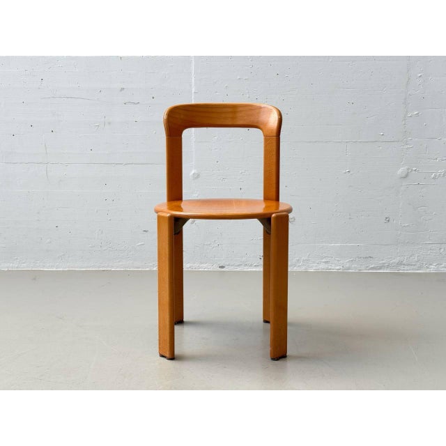 Iconic chairs by the swiss manufacturer dietiker, model rey 3300, designed by bruno rey. The solid beechwood construction...