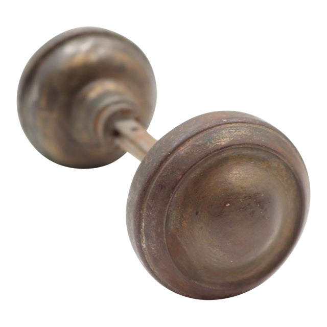 Pair of Vintage 2.125 In. Concentric Steel Passage Door Knobs For Sale