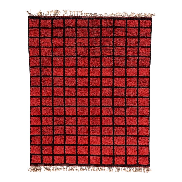 Moroccan Geometric Berber Carpet – Luxury Atlas Wool Rug For Sale