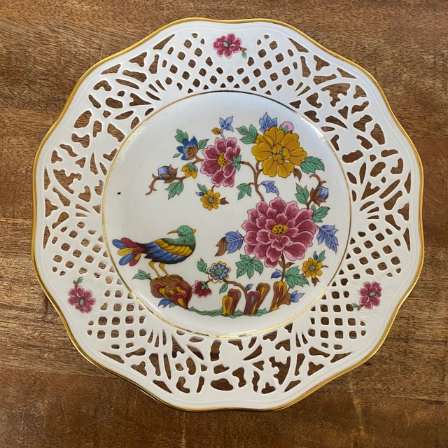 Late 20th Century Schumann Arzberg Bavaria Germany Dresden Style Reticulated Plate For Sale - Image 9 of 9