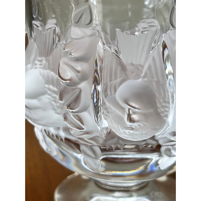 Vintage Lalique Dampierre Sparrow Footed Vase For Sale - Image 9 of 11