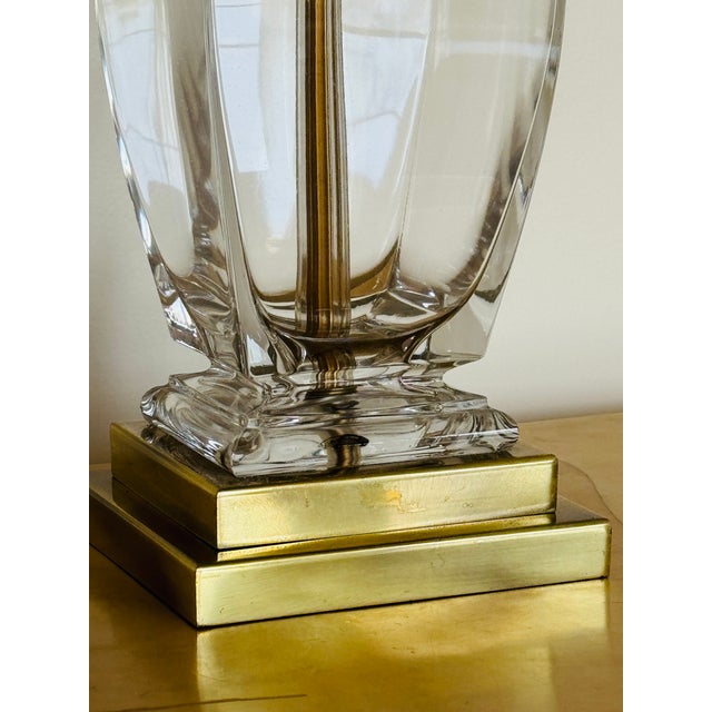 Brass Mid Century Frederick Cooper Crystal Lamp For Sale - Image 8 of 12