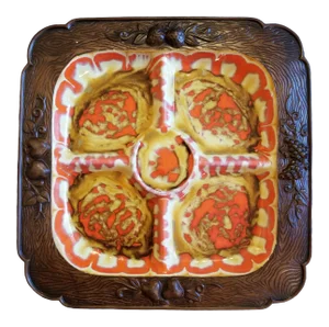 Vintage Divided Tray Platter Treasure Craft