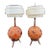 Mid Century Modern Chunky Lucite Orange Rock Candy Swag Ball Table Lamp - Pair For Sale