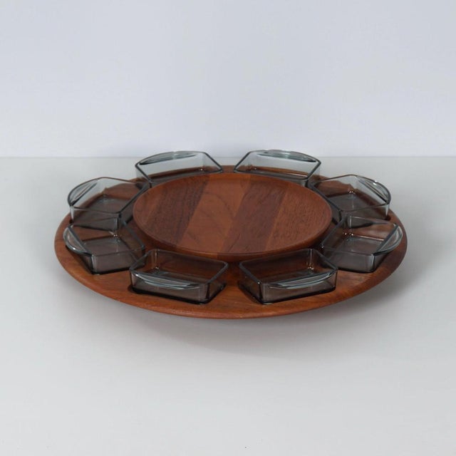 Danish Lazy Susan Snack Tray from Digsmed, Denmark, 1960s, Set of 9 For Sale - Image 3 of 8