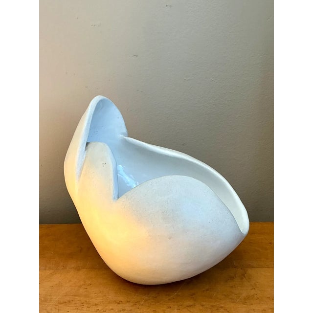 Vintage White Ceramic Sculptural Bowl For Sale - Image 12 of 12