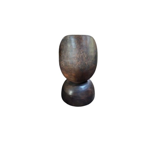 Sculptural Chair Carved From Solid Suar Wood Modern Organic, Espresso Finish For Sale - Image 9 of 9