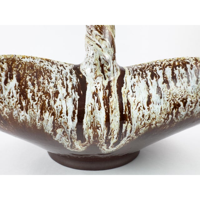 Accolay Ceramic Basket With Twisted Handle, France, Mid 20th Century For Sale - Image 9 of 15