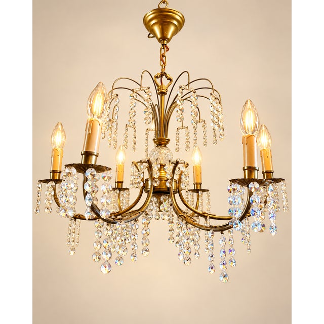 1950s Vintage Hollywood Regency Chandelier, 1950s For Sale - Image 5 of 5