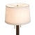 Wood Swiss Cross Table Lamp - Dark Walnut Wood Finish, Weathered Brass, White Linen Shade For Sale - Image 7 of 12