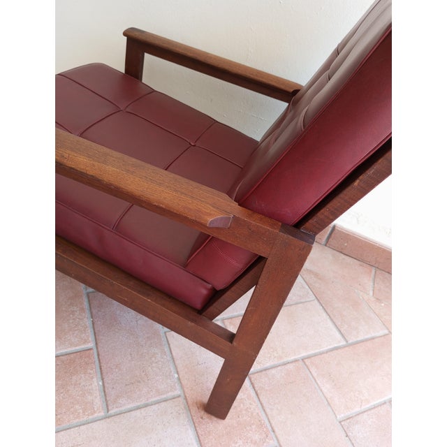 Brown Teak and Leather Lounge Chairs by Illum Wilkelsø for Niels Eilersen, Denmark, 1960s, Set of 2 For Sale - Image 8 of 16