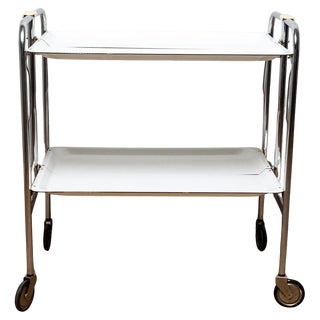 Plastic and Chrome Metal Bar or Food Cart, 1970s For Sale