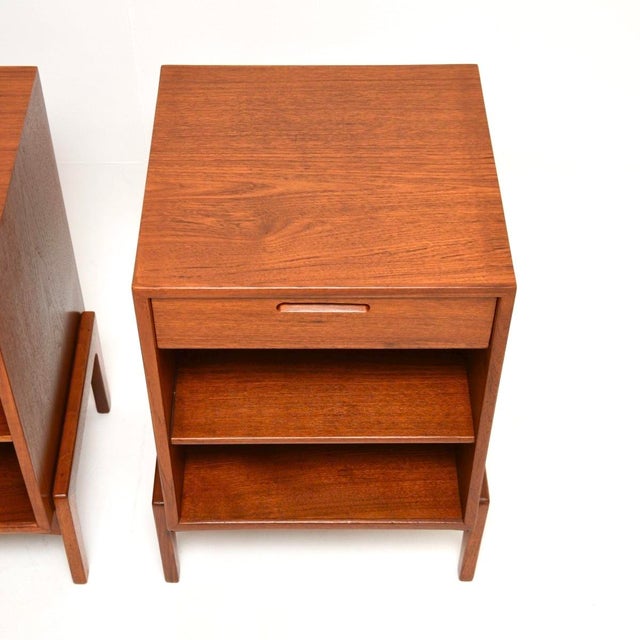 Wood Vintage Danish Teak Nightstands by Ib Kofod-Larsen, 1960, Set of 2 For Sale - Image 7 of 11