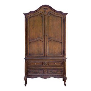 1980s American Made Walnut Armoire For Sale