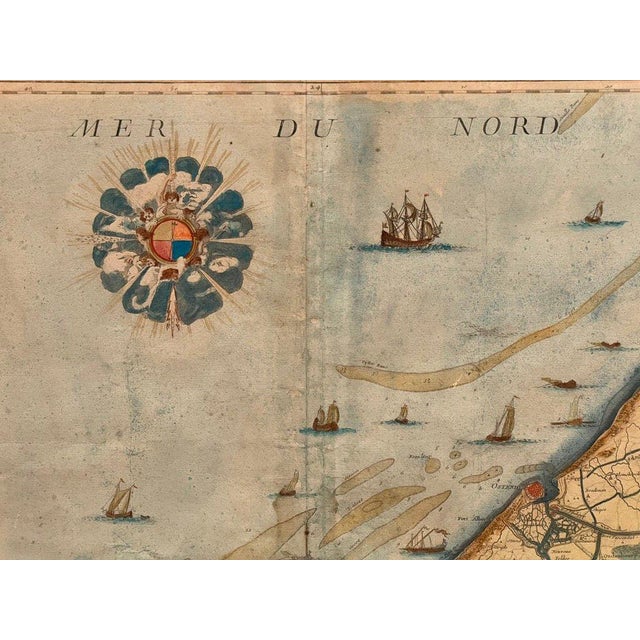 Three Framed 18th C. Nautical Maps of France, Harrewijn, Fricx For Sale - Image 10 of 17