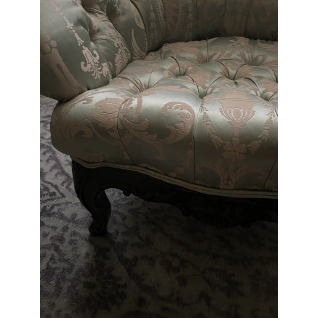 Late 19th Century Antique French Chair Upholstered in Scalamandre Silk Damask For Sale - Image 4 of 10