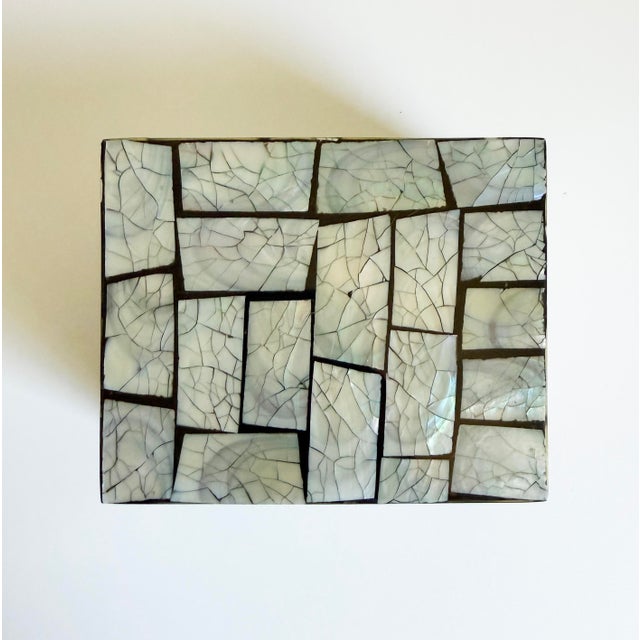 A vintage decorative box in the style of luxury French maker R&Y Augousti, circa late 20th century. Art Deco inspired,...