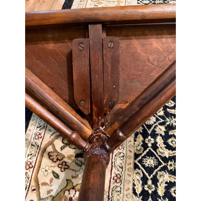 Antique Patented Sliding Seat Mahogany Triangular Corner Chair With Turned Legs and Brass Castor For Sale - Image 6 of 15