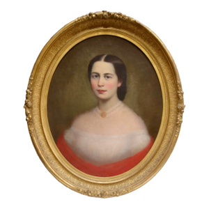 Mid-19th Century Ladies Portrait in Period Frame