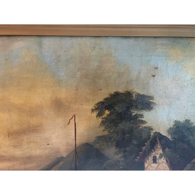 19th-Cen Continental European Romantic Style Landscape Oil Painting ...