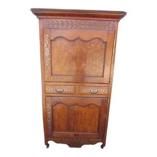 Antique Country French Fruitwood Bonnetiere For Sale