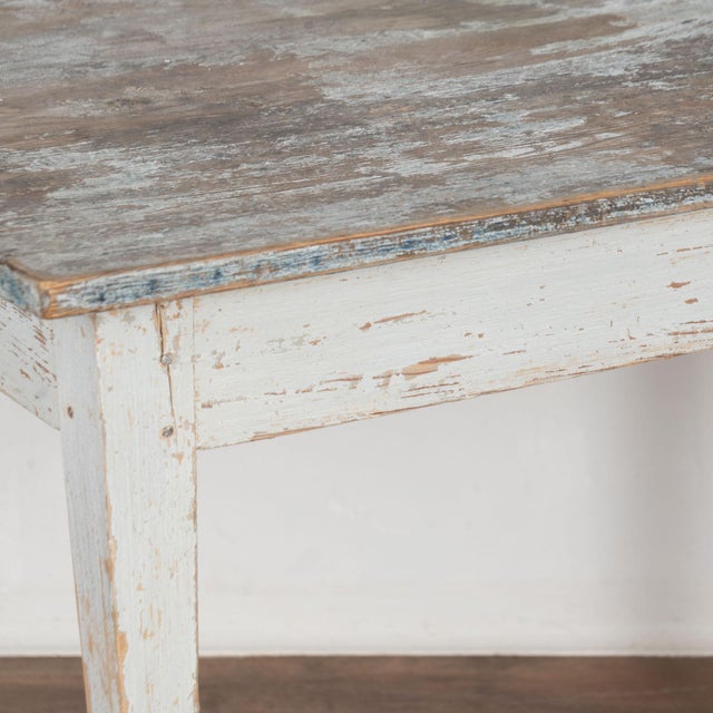 19th Century Original Gray Painted Swedish Pine Side Table For Sale - Image 9 of 15