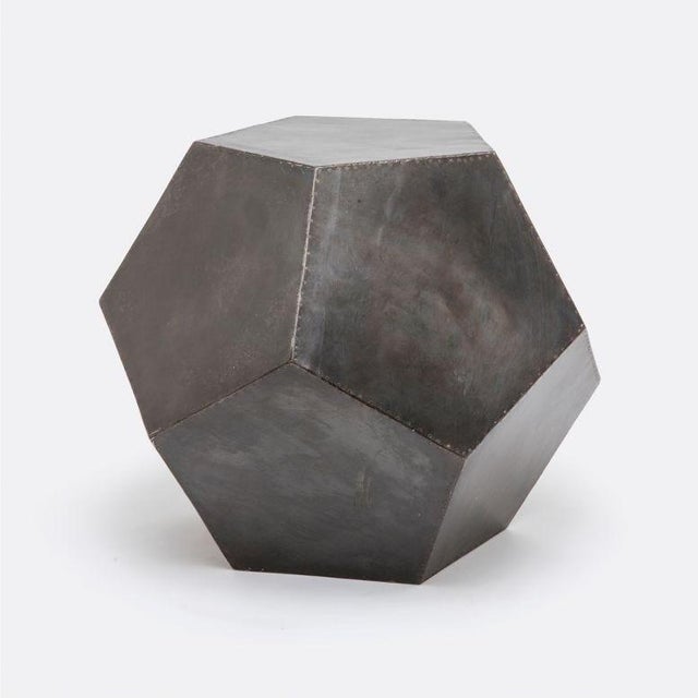 2020s Senet Zinc Geometrical Stool/ Side Table For Sale - Image 5 of 5