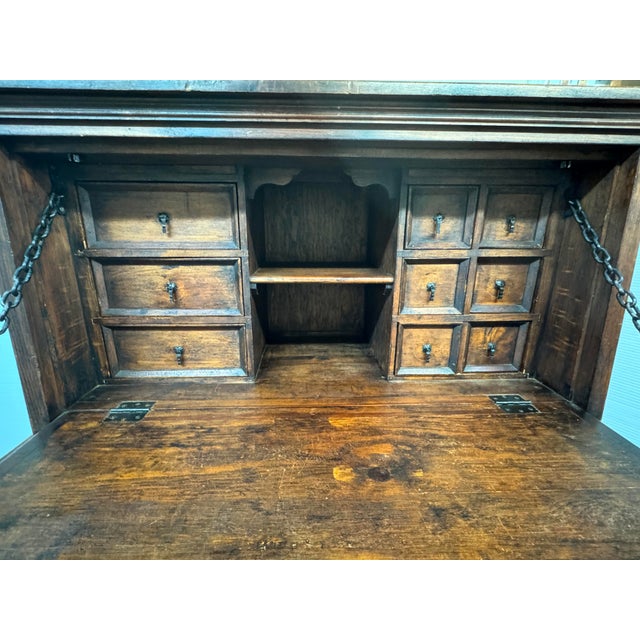 Wood Spanish Bargueño Secretary Desk With Drawers For Sale - Image 7 of 12
