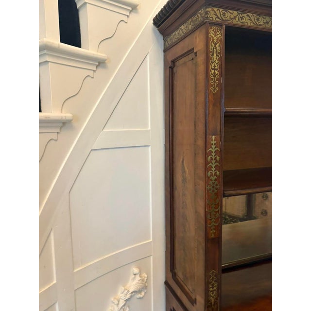 Antique Regency Open Bookcase in Rosewood with Brass Inlaid, 1820 For Sale - Image 11 of 18