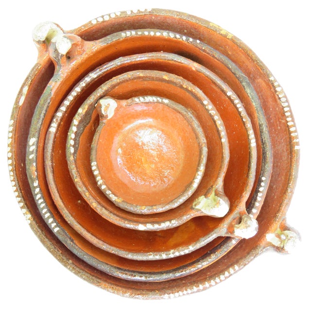 Mexican Mexican Tlaquepaque Terracotta Redware Nesting Bowls, S/5 For Sale - Image 3 of 5