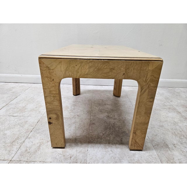 Art Deco 1980s Mid Century Henredon Scene Two Burlwood Side Table For Sale - Image 3 of 12