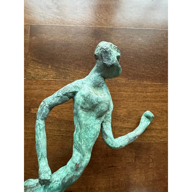 Vintage Bronze 14.5” Brutalist Running Figure For Sale In Los Angeles - Image 6 of 16