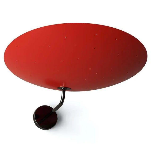 Not Yet Made - Made To Order Pierre Disderot Model #2059 Large Perforated Wall Lamp in Red and Dark Chrome For Sale - Image 5 of 5