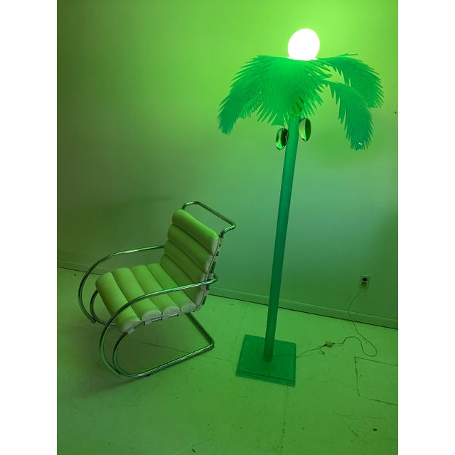 Plastic 1980s Lucite Palm Tree Lamp For Sale - Image 7 of 8