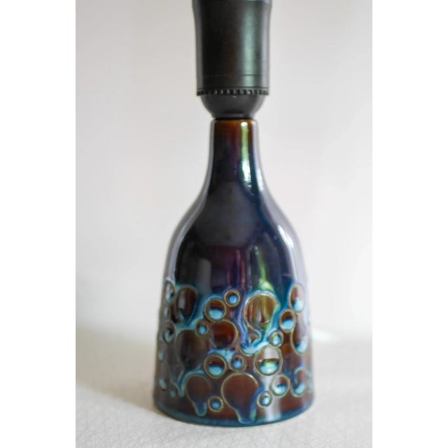 Mid-Century Modern Mid-Century Modern Pottery Table Lamp with Candy Glazing from Söholm, Denmark., 1960s For Sale - Image 3 of 13