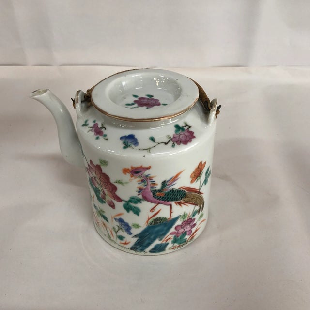 Chinese Mid 19th Century Antique Chinese Porcelain Teapot For Sale - Image 3 of 12